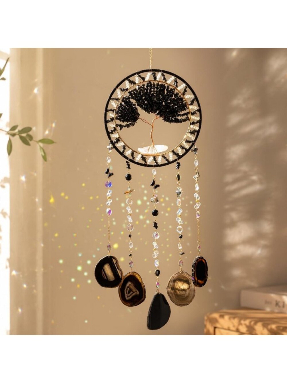 Large Crystal Tree of Life Sun Catcher Prism Rainbow Maker for Home Decor